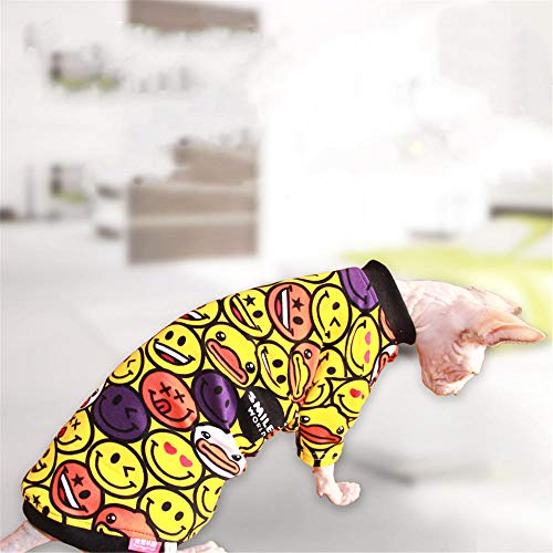 ZHIHAN Sphynx Ropa para Gatos Ropa de algodón sin Pelo Gato suéter Primavera y otoño, XS, Amarillo