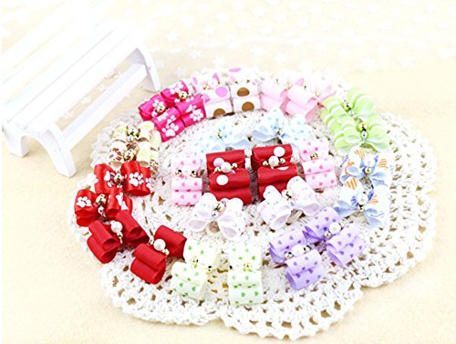 12pcs Chytaii Lazo Decorativo Tocado de Pelo para Chica Lazo Banda de Goma Pelo Accesorios Adorno para Mascota/Perro/Gato Colgantes Accesorios Color al Azar