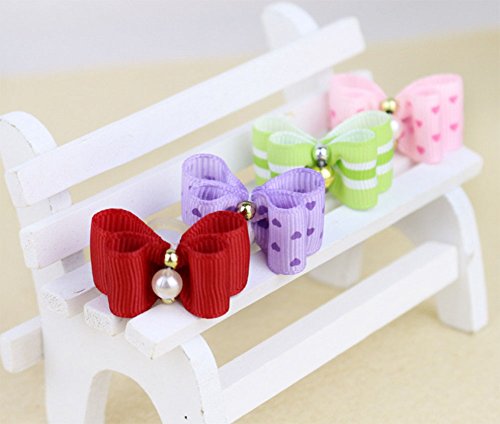 12pcs Chytaii Lazo Decorativo Tocado de Pelo para Chica Lazo Banda de Goma Pelo Accesorios Adorno para Mascota/Perro/Gato Colgantes Accesorios Color al Azar