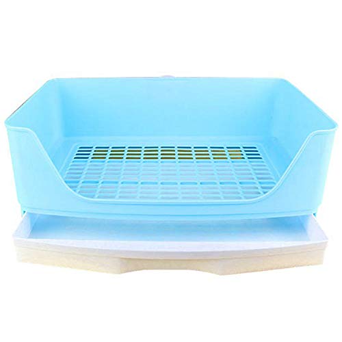 Andifany Caja de Arena para Conejos Grande con CajóN,Caja de Inodoro de Esquina con Entrenador de Rejilla,Cacerola para Mascotas MáS Grande para Conejillos de Indias Adultos,Chinchilla Etc.