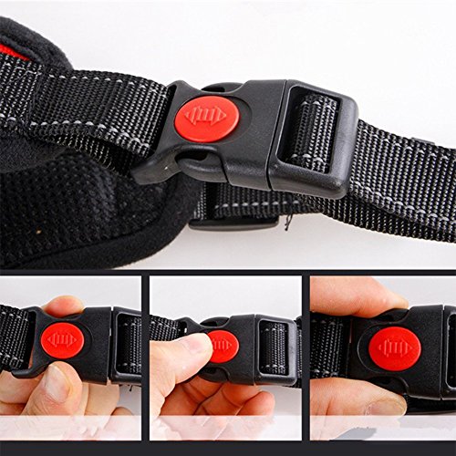 Bello Luna Arnés para perros Ajustable Arnés para chaleco refletivo con manija y silla acolchada Style-Black / L