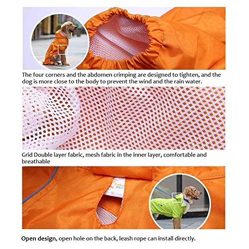 Chubasqueros Para Perros Impermeable Grande Para Perros Ropa De Golden Retriever Con Capucha Disfraces De Abrigo De Lluvia Para Perros Grandes Y Medianos Mono Impermeable Para Labrador-Orange_X