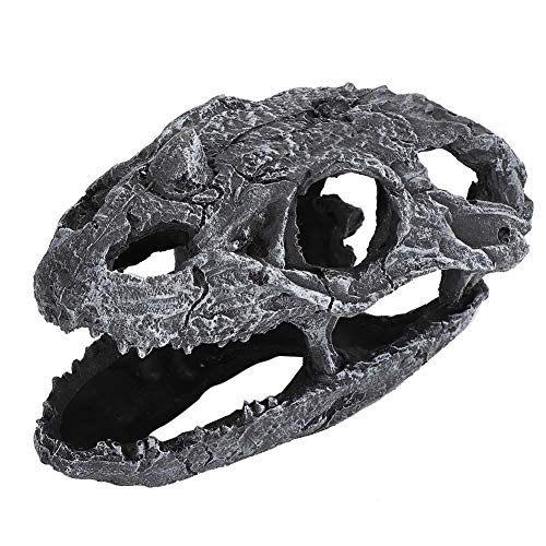 Cikonielf Decoración del Acuario Resina Acuario Resina Hueca Cráneo de Dinosaurio Ornamento Artificial Adornos para acuarios Paisaje(Cráneo)