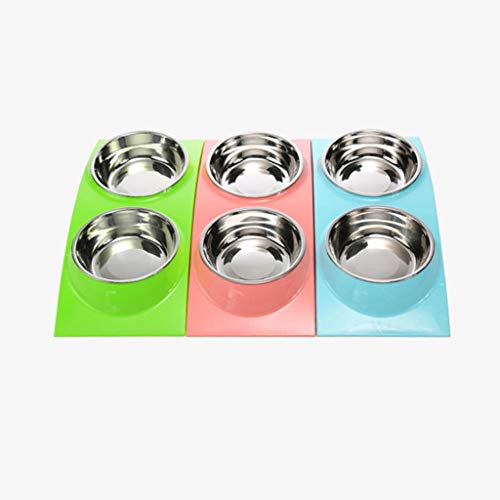 Comederos Cat Dog Alimentos y Agua Tazones de Fuente de Acero Inoxidable Doble Pet Bowls Plastic Arched Cat Dog Bowls Fuentes de Agua Potable Suministros para Mascotas Platos para Perros