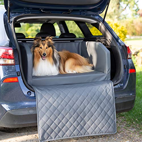 CopcoPet Travel Bed/Cama de Viaje para Perros, de Piel sintética/Cama para Perros/colchón para Animales Repelente al Agua/Cama para Perros con Manta como protección contra arañazos y Suciedad