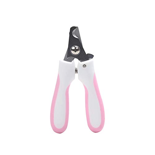 Cortauñas de uñas para Mascotas Clippers Cortador de Acero Inoxidable del Dedo del pie Cuidado de peluquería Canina Gatos Tijeras Mascota Herramienta Rosa S