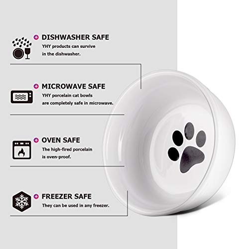 Cuencos de agua y comida para gatos con soporte, cuencos elevados para gatos o perros, platos de cerámica para gatos, 12 onzas, apto para microondas y lavavajillas