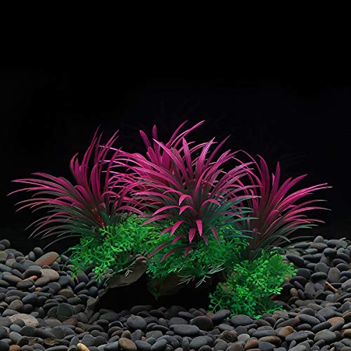 Dokpav 3 Piezas Acuario Plantas de Plantas Artificiales, Grandes de Acuario Plantas Plantas para Peceras, Acuario Artificial Plantas de plástico decoración del Acuario - 6 * 16 cm