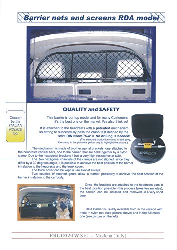 ERGOTECH Rejilla Separador protección RDA65-S8, para Perros y Maletas. Segura, Confortable para tu Perro, Garantizada!