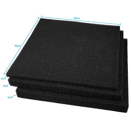 Esponja Filtro para Acuario Filtro de algodón Bioquímico Esponja Almohadilla de filtración de arrecifes con Diferentes espesores para Acuario de Acuario(50 * 50 * 4cm)