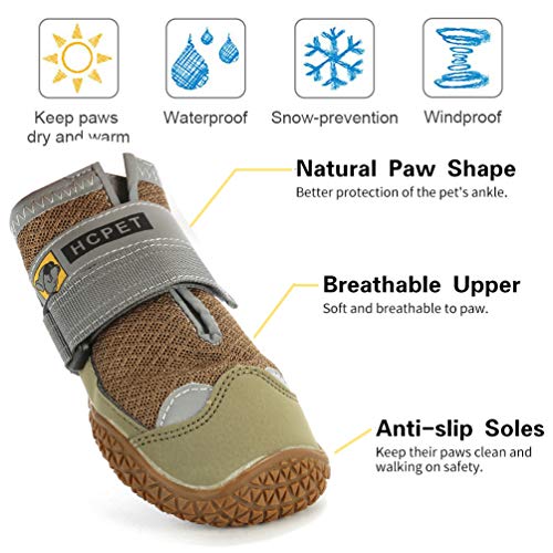 Нсрet Zapatos Perro, 4 Pcs Respirable Zapatos Antideslizantes para Perros, Antideslizante y elástica Resistente para Mediano y Grandes Perros (2#)