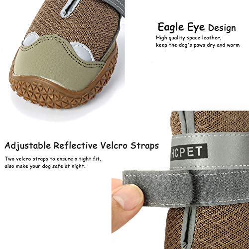 Нсрet Zapatos Perro, 4 Pcs Respirable Zapatos Antideslizantes para Perros, Antideslizante y elástica Resistente para Mediano y Grandes Perros (2#)