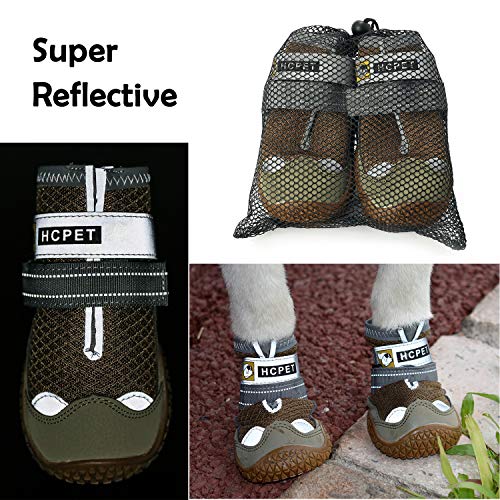 Нсрet Zapatos Perro, 4 Pcs Respirable Zapatos Antideslizantes para Perros, Antideslizante y elástica Resistente para Mediano y Grandes Perros (2#)