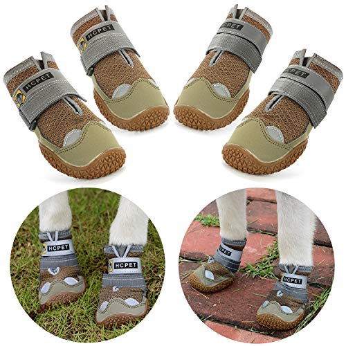 Нсрet Zapatos Perro, 4 Pcs Respirable Zapatos Antideslizantes para Perros, Antideslizante y elástica Resistente para Mediano y Grandes Perros (2#)