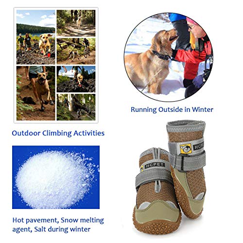 Нсрet Zapatos Perro, 4 Pcs Respirable Zapatos Antideslizantes para Perros, Antideslizante y elástica Resistente para Mediano y Grandes Perros (2#)