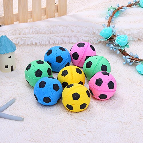 Everpert Juego DE 12 Pelotas de Espuma para Masticar y Jugar al Fútbol, para Perro, Gato