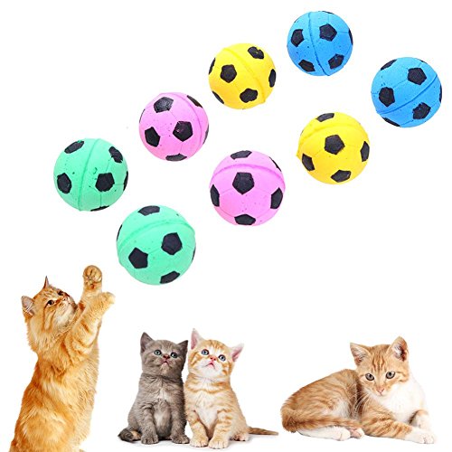 Everpert Juego DE 12 Pelotas de Espuma para Masticar y Jugar al Fútbol, para Perro, Gato