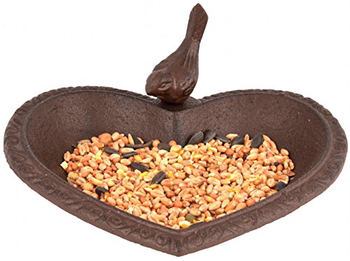 Fallen Fruits Ltd - Figura Decorativa de corazón, diseño de pájaro, Color marrón