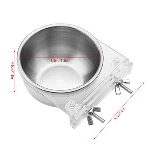FTVOGUE Cuencos para Perros Cuencos para Colgar con Abrazadera Mascotas Loro Periquito Comedero Plato para Gatos Reptiles Loro Periquito Jaula Agua Alimentación