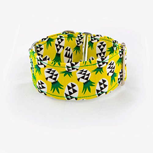 Galguita Amelie, 5cm Ancho Talla M (30cm - 39cm), Collar para Perro Martingale. Piñas.