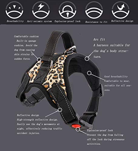 GHdfsad Malla Arnés para Perro Ajustable Pet Harness Arnes Reflectante de Malla Suave Transpirable Arnés Chaleco para Cachorros Perros Asa