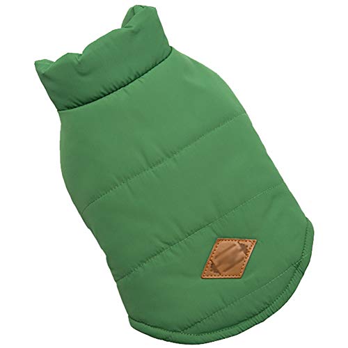 GODGETS Ropa para Mascotas de Navidad Invierno Gruesa Chaleco Caliente Abrigo Chaqueta para Mascotas Gato Perro Verde 2XL