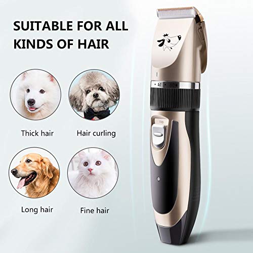 hook.s Kit de podadoras para peluquería Canina, Recortadora de Pelo para Mascotas silenciosa y Recargable, Juego de podadoras para podadores de Pelo Grueso para Mascotas, Mejor afeitadora para Perros