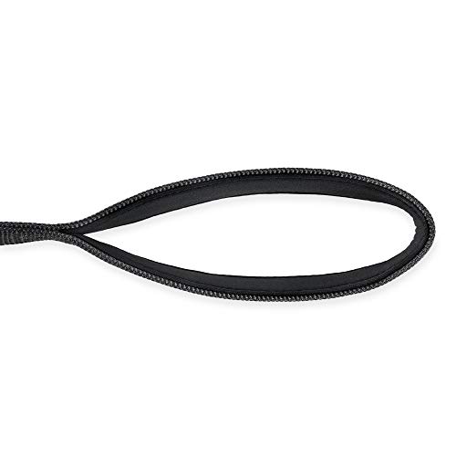 Hyhug Correa Corta de Nylon Resistente de 45,7 cm de Largo con asa Acolchada cómoda y Clip Resistente para Perros Grandes, medianos, para niños y niñas. (Negro)