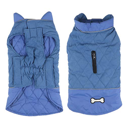 Idepet Chaqueta impermeable para perros Chaqueta cálida de invierno Chaleco, traje de nieve a prueba de viento Ropa para perros Chaleco para mascotas Ropa para perros con orificio para arnés
