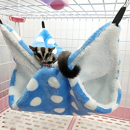 JKGHK Jaula para Animales pequeños Hamaca Sugar Glider Hammock Hamster Cage Accesorios para Chinchilla Parrot Sugar Glider Hurones Rata Hamster Rata Jugar Dormir 2PCS,Gris