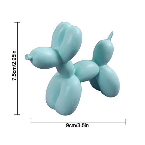 Juman634 Decoración Resina Escultura-Lindo Cachorro Globo Escultura Regalos Postre de Mesa Ornamento Decoraciones de Pastel de cumpleaños 5 Colores Azul