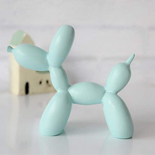 Juman634 Decoración Resina Escultura-Lindo Cachorro Globo Escultura Regalos Postre de Mesa Ornamento Decoraciones de Pastel de cumpleaños 5 Colores Azul