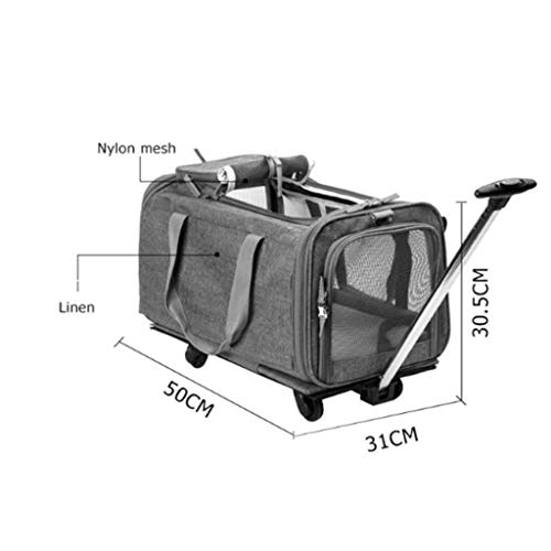 Kays Silla de Ruedas para Perros Ajustable Rueda Plegable for Mascotas, Soporte for Mascotas, Cochecito for Mascotas diseñado for Perros, Gatos, diseño de Rueda de Silencio giratoria de 360 ​​° (46