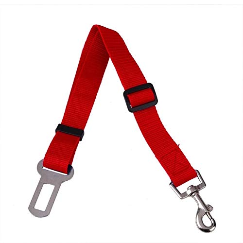KGCA Productos para Mascotas Universal Práctico Gato Seguridad para Perros Ajustable Cinturón De Seguridad para Automóvil Arnés Correa Correa Cachorro Cinturón De Seguridad Clip De Viaje Correa Rojo