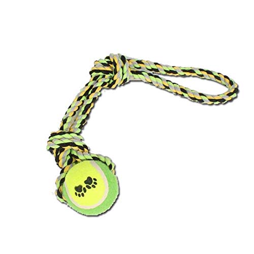 letaowl Pelota Perro Juguetes Interactivos Dibujados A Mano con Nudos para Mascotas De Tenis Molar Juguetes para Mascotas