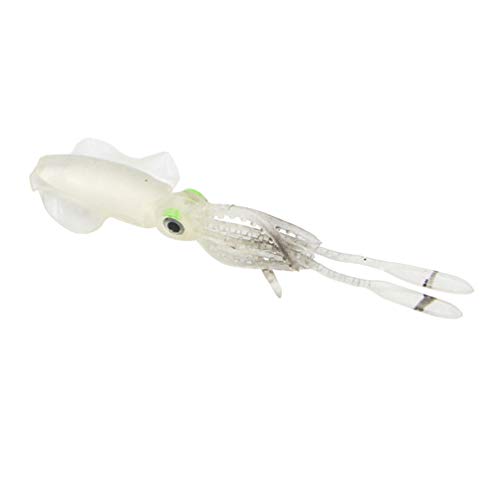 LIOOBO señuelos de Pesca señuelos Suaves flotantes Pulpo Luminoso Calamar Artificial señuelos de Pesca Cebo de Aguas Profundas (15cm 14g)