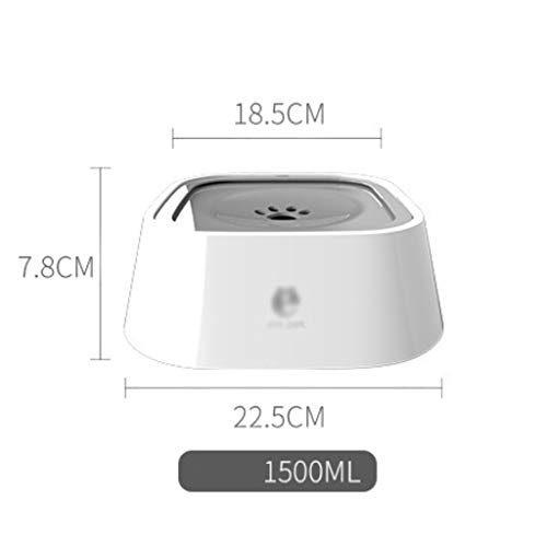LOFAMI Comederos Pet Dog Cat Bowls Floating No Wetting Mouth Pet Bowl No Derramar Agua Potable Alimentador De Plástico Portátil Dog Cat Pet Bowls 1.5L Platos para Perros