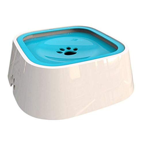 LOFAMI Comederos Pet Dog Cat Bowls Floating No Wetting Mouth Pet Bowl No Derramar Agua Potable Alimentador De Plástico Portátil Dog Cat Pet Bowls 1.5L Platos para Perros