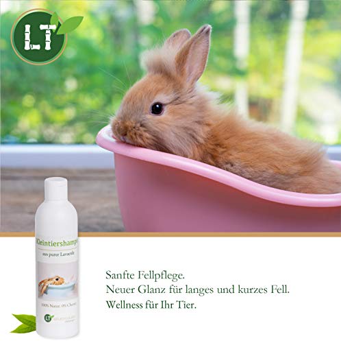 LT-Naturprodukte Champú para Conejos | Orgánico | Libre de químicos y jabones | Hipoalergénico | contra el picor | con Tierra de Lava marroquí Original | 250 ml | para pelos Cortos y Largos