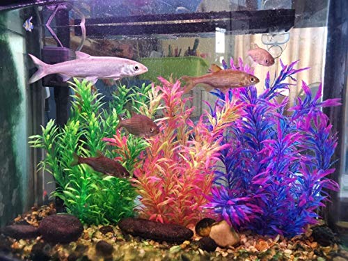 LYQZ Las grandes plantas de acuario, plantas artificiales de plástico del tanque de pescados de la decoración del ornamento seguras for todos los peces 12,6 pulgadas de altura de 7.09 pulgadas de anch