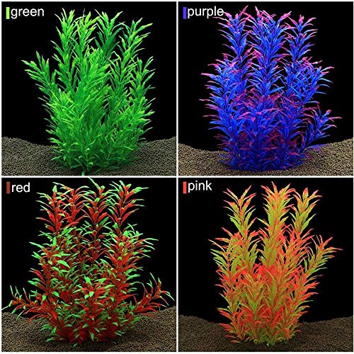 LYQZ Las grandes plantas de acuario, plantas artificiales de plástico del tanque de pescados de la decoración del ornamento seguras for todos los peces 12,6 pulgadas de altura de 7.09 pulgadas de anch