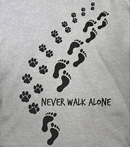 Never Walk Alone – Camiseta unisex para perros y perros gris XL