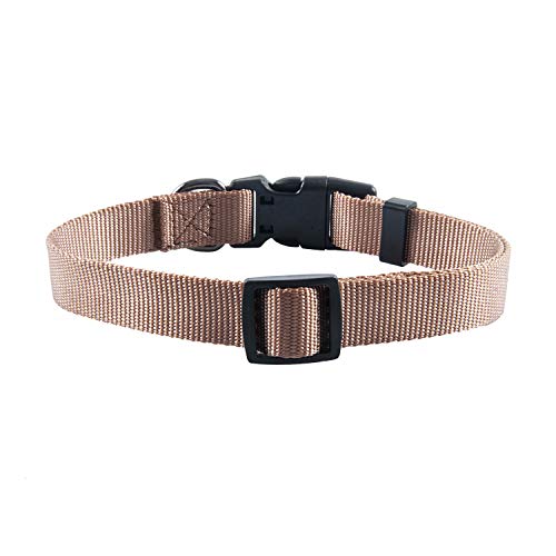Olahibi Collar de nailon para perros grandes, duradero, ligero, fácil de limpiar, fácil de secar (L, marrón)