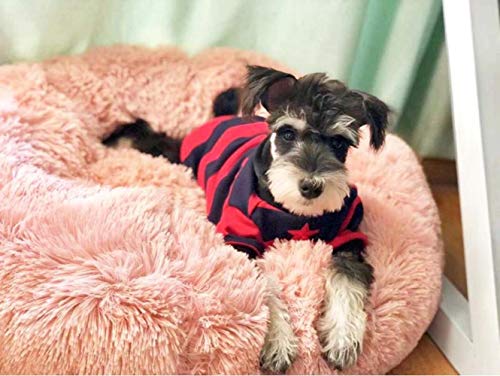 PENVEAT Cama Redonda para Perros, Felpa Larga, Perrera, casa para Gatos Lavable, Alfombrillas de algodón, sofá para pequeñas y Grandes canastas para Perros, Cama para Mascotas, café Ligero, 70 cm