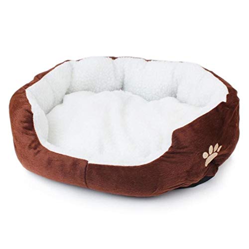 PENVEAT Mascota Perro Cama de Cachemir Calentamiento Casa de Perro Sofá Suave Material Nido Cestas para Perros Otoño Invierno Cálida Perrera para Gato Cachorro Suministros, Café, S, Estados Unidos