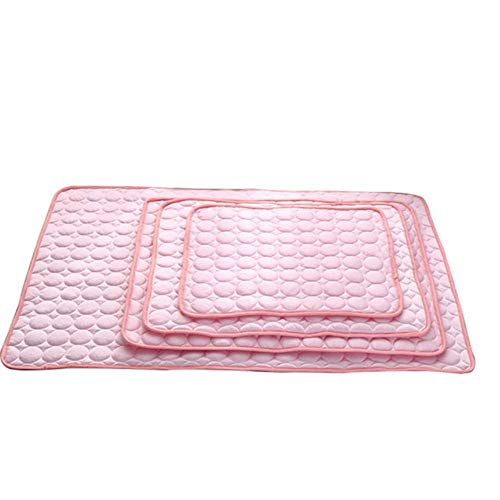 PENVEAT Summer Pet Cooling Mats Ice Pet Dog Bed Perros/Gatos portátiles Cool Pet Sofa Cushion Productos para Perros S/M/L/XL, Rosa, 63x50cm, China
