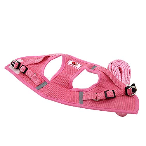 PET SPPTIES Tela de Malla Chaleco para Perros Arnés Suave Ajustable cómodo para Cachorros, Perros Pequeños y Gatos PS042 (L, Pink)