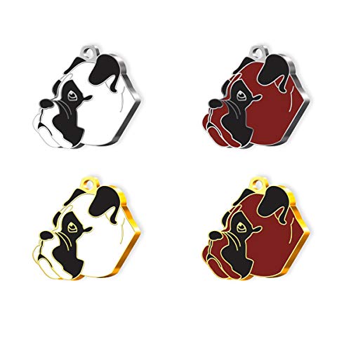 Pet Tag Art Boxer Etiqueta de Mascota Personalizada grabada, Etiqueta de Perro, Etiqueta de identificación de Mascota