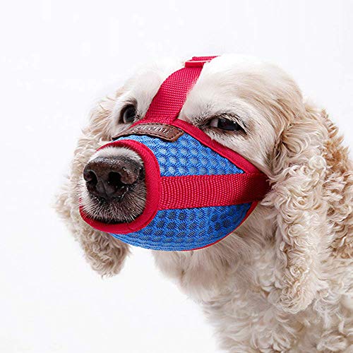 PETEMOO Bozal para Perros - Bozal Anti-mordedor Secure Fit Bozal para Perros - Malla Transpirable con Forma de Boca para Perros pequeños y Grandes