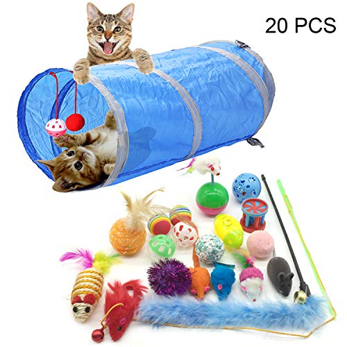 PietyPet Juguetes para Gatos, 20 Piezas Juguetes Gatos, Juguete Interactivo para Gatos Kitty